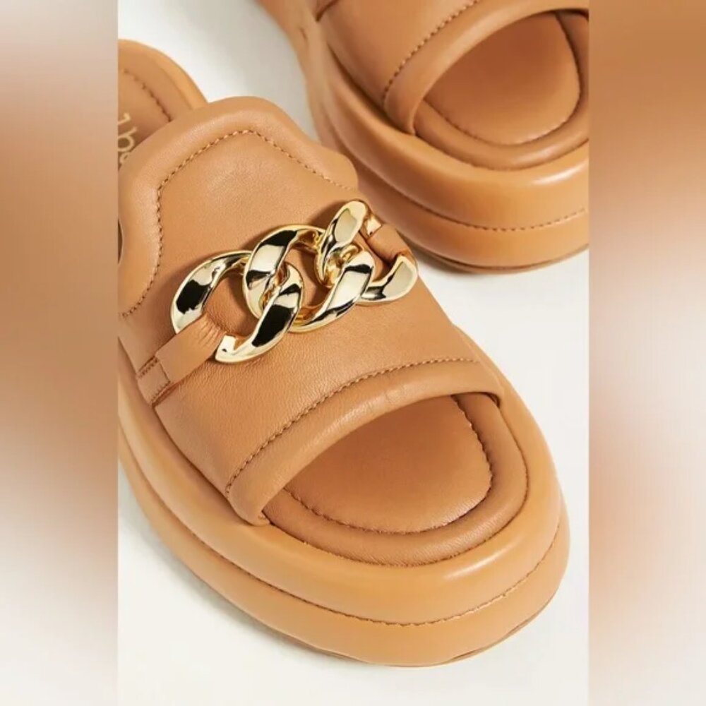 Anthropologie ALBA MODA, gorgeous tan leather platform sandals NWOT, Size 40
